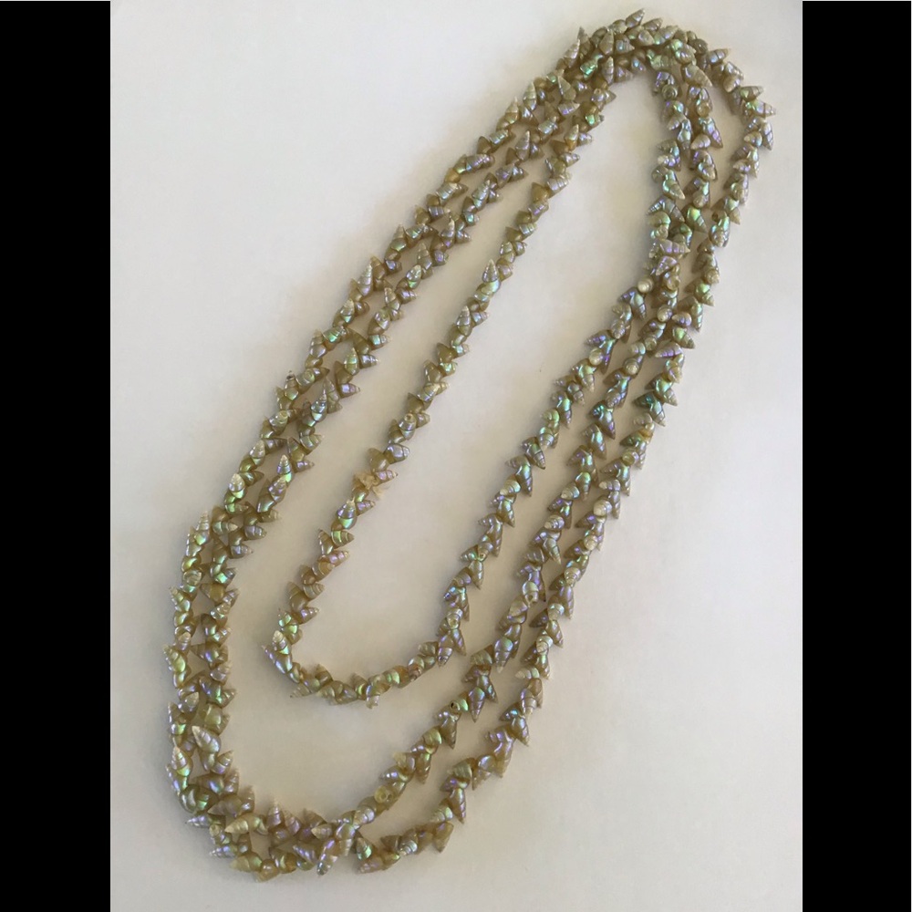 Antique Tasmanian Maireener Shells Necklace 66"